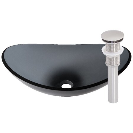 Novatto BIGIO Glass Vessel Bathroom Sink Set, Brushed Nickel TIS-324GBN